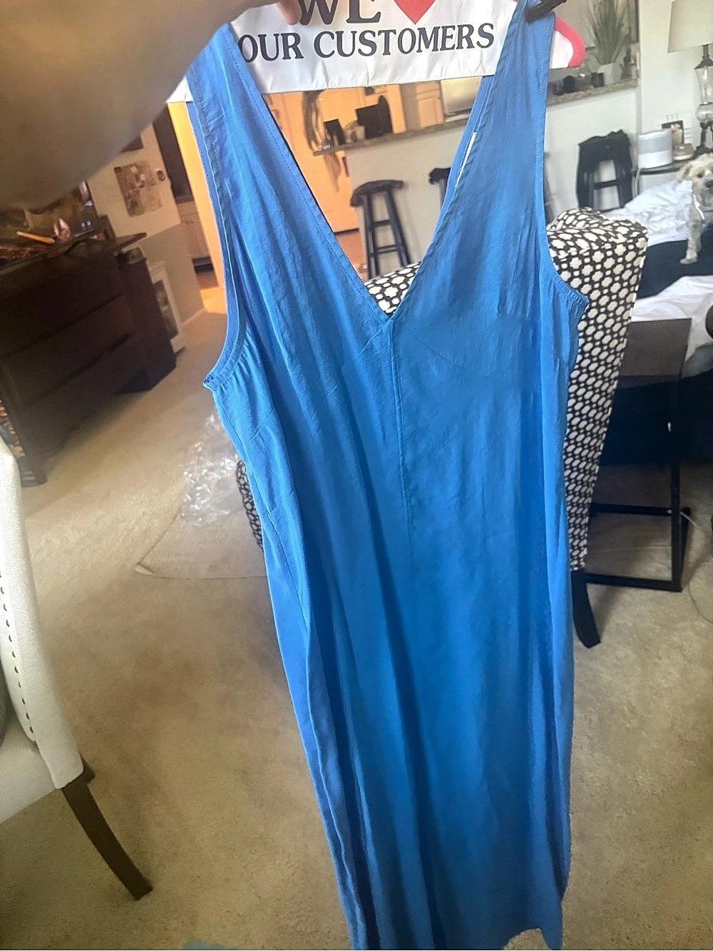 Blue V-Neck Maxi Dress Like New